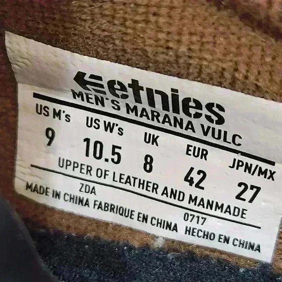 Eetnies Marana Vulc, Carmel Brown suede/leather, US men's 9, WMS 10.5 - Picture 4 of 7